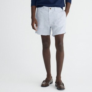 Men's J.Crew 5" linen Shorts Navy White USA SZNXKTB80