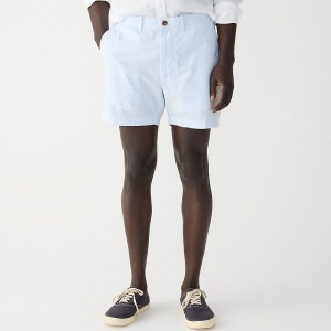 Men's J.Crew 5" stretch seersucker Shorts Sky Blue White USA HCYUNOG65