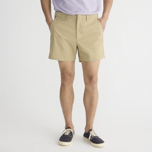 Men's J.Crew 5'' tech Shorts Khaki USA MRDYUPA13