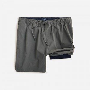 Men's J.Crew 6'' lined tech dock Shorts Coal Grey USA BMZVCAF94