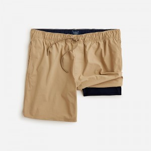 Men's J.Crew 6'' lined tech dock Shorts Khaki USA CYVEUIB94