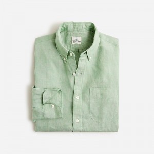 Men's J.Crew Baird McNutt Irish linen Shirts Pistachio USA WFBHTZJ37