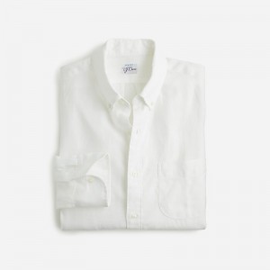 Men's J.Crew Baird McNutt Irish linen Shirts White USA ZUGEMDL47