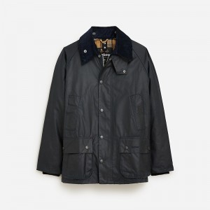 Men's J.Crew Barbour® Bedale wax Jackets Navy USA QJSWLMY62