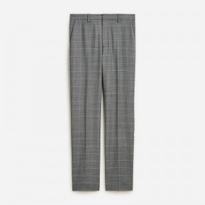 Men's J.Crew Bowery dress stretch wool blend Pants Grey Khaki Windowpane USA NODHQRG09