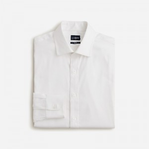 Men's J.Crew Bowery performance stretch with spread collar Dress Shirts White USA CVRLKDI78