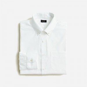 Men's J.Crew Bowery wrinkle-free with button-down collar Dress Shirts White USA KRYQFDV85