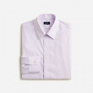 Men's J.Crew Bowery wrinkle-free with point collar Dress Shirts Light Lavender Eoe Bowe USA NCFSJHV59