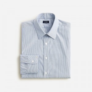 Men's J.Crew Bowery wrinkle-free with point collar Dress Shirts Konrad Stripe Blue Whit USA EZAIRYF71