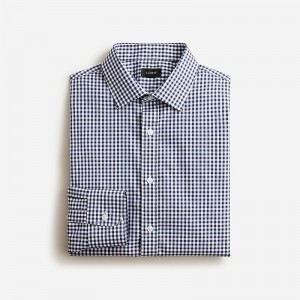 Men's J.Crew Bowery wrinkle-free with spread collar Dress Shirts Oasis Authentic Navy Wh USA UMYAPOW40