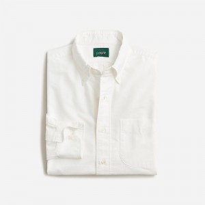 Men's J.Crew Broken-in organic cotton oxford Shirts White USA TBYUZGS46