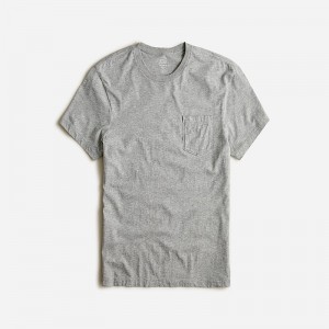 Men's J.Crew Broken-in short-sleeve pocket T-shirts Hthr Grey USA QFMPCXR05