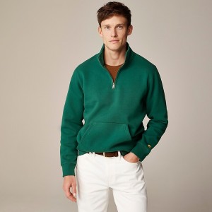 Men's J.Crew Carhartt® Work Progress Chase quarter-zip Sweatshirts Green USA TESOZDL84