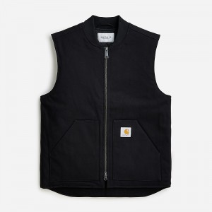 Men's J.Crew Carhartt® Work Progress work Vest Black USA TSMGIFR80