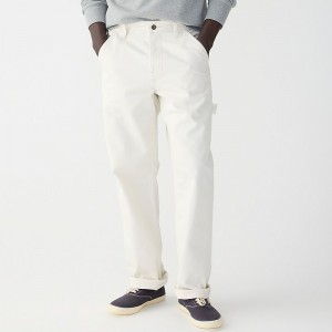 Men's J.Crew Carpenter Pants White Dust USA TSQVNIP01