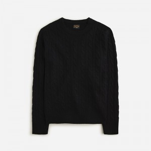 Men's J.Crew Cashmere cable-knit Sweaters Black USA VJAPUFL89