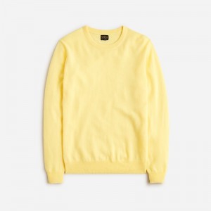 Men's J.Crew Cashmere jacquard crewneck Sweaters Spring Yellow USA RDYGLVB37