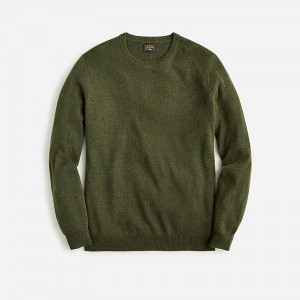 Men's J.Crew Cashmere jacquard crewneck Sweaters Hthr Elm USA LXUKVPI50