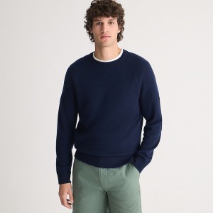 Men's J.Crew Cashmere raglan-sleeve crewneck Sweatshirts Navy USA EYCJSOG23