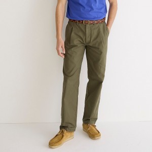 Men's J.Crew Classic Relaxed-fit pleated chino Pants Dill USA SFUCITG54