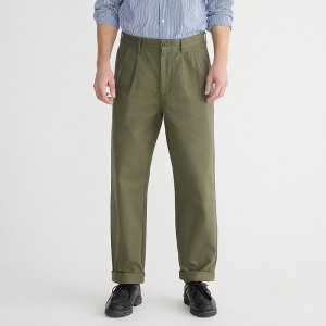 Men's J.Crew Classic double-pleated chino Pants Dill USA YXZFQKN15