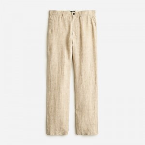 Men's J.Crew Classic-fit linen Pants Nolan Natural Tan USA MRQOJUT47