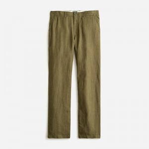 Men's J.Crew Classic-fit linen Pants Olive White USA LWRZGNO13