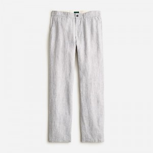 Men's J.Crew Classic-fit linen Pants Pebbel Grey USA FBADWTO52