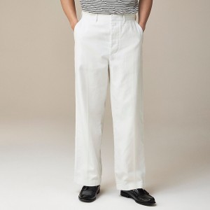 Men's J.Crew Creased summer Pants White USA ELZMKDY38