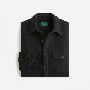 Men's J.Crew Heavyweight chamois Workshirt Black Chamois USA NZWVAJD48