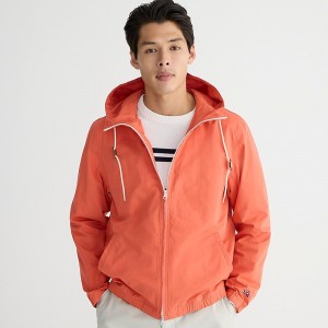 Men's J.Crew Hooded surf Jackets Orange USA CPKQVSM17