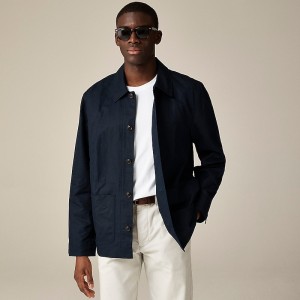 Men's J.Crew Linen-cotton blend chore Jackets Navy USA PIODTMY69