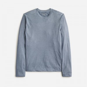 Men's J.Crew Long-sleeve performance with COOLMAX® technology T-shirts Oxford Blue USA APFWICN86