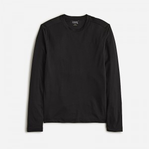 Men's J.Crew Long-sleeve performance with COOLMAX® technology T-shirts Black USA XAPMEOC53