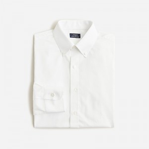 Men's J.Crew Ludlow Premium fine cotton with button-down collar Dress Shirts White USA LSYJNUR83