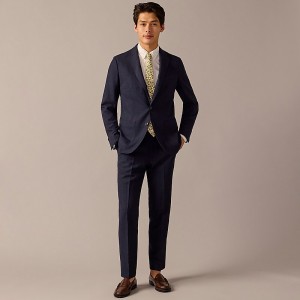 Men's J.Crew Ludlow Slim-fit Suit Jacket Navy Mini Check USA NLRFVSY70