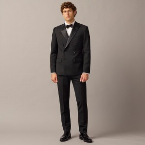 Men's J.Crew Ludlow Slim-fit double-breasted tuxedo Jackets Black USA AFVRYHI65