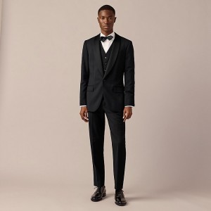 Men's J.Crew Ludlow Slim-fit shawl-collar tuxedo Jackets Black USA OFZYCVK15