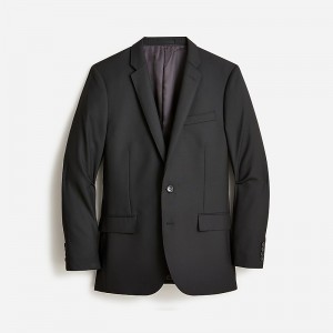 Men's J.Crew Ludlow Slim-fit with double vent Suit Jacket Black USA ZVJQOXT97