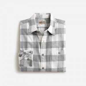 Men's J.Crew Midweight flannel Workshirt Canon Buffalo Check Gr USA EJHPTDI79