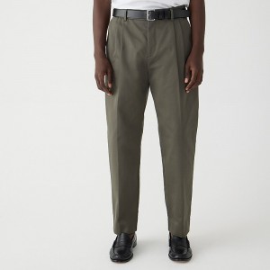 Men's J.Crew Norse Projects™ Christopher pleated Italian cotton gabardine Pants Beech Green USA KHYALIT02