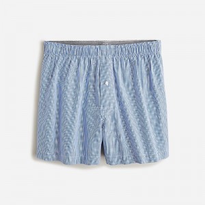 Men's J.Crew Patterned Boxers Classic Blue Micro Stri USA MUJLCNA29