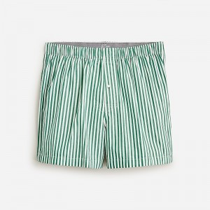 Men's J.Crew Patterned Boxers Jungle Green USA ZLKUYQX13