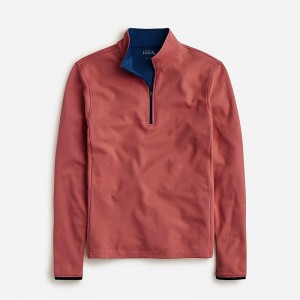 Men's J.Crew Performance half-zip pullover with COOLMAX® technology Sweatshirts Old Red Blue USA QIOWFTE10