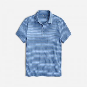 Men's J.Crew Performance with COOLMAX® Polo Shirts Ocean White USA FVWYLSH82