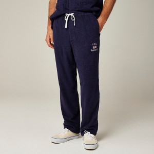 Men's J.Crew Pre-order Limited-edition USA Swimming® X J.Crew terry cloth Pants Deep Navy USA EYHAZXI68