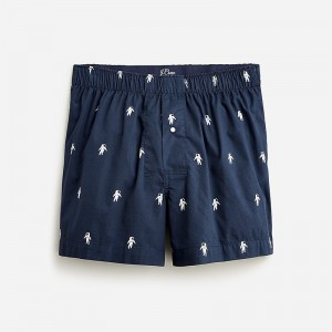 Men's J.Crew Printed Boxers Astronaut Critter Navy USA RYGTHMB85