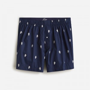 Men's J.Crew Printed Boxers Astronaut Critter Navy USA QUHZPRG98