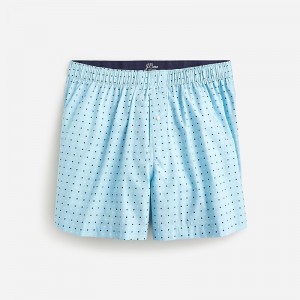 Men's J.Crew Printed Boxers Med Dot Ice Blue Multi USA ZGEFDWP41