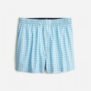 Men's J.Crew Printed Boxers Med Dot Ice Blue Multi USA JMPRCSH56